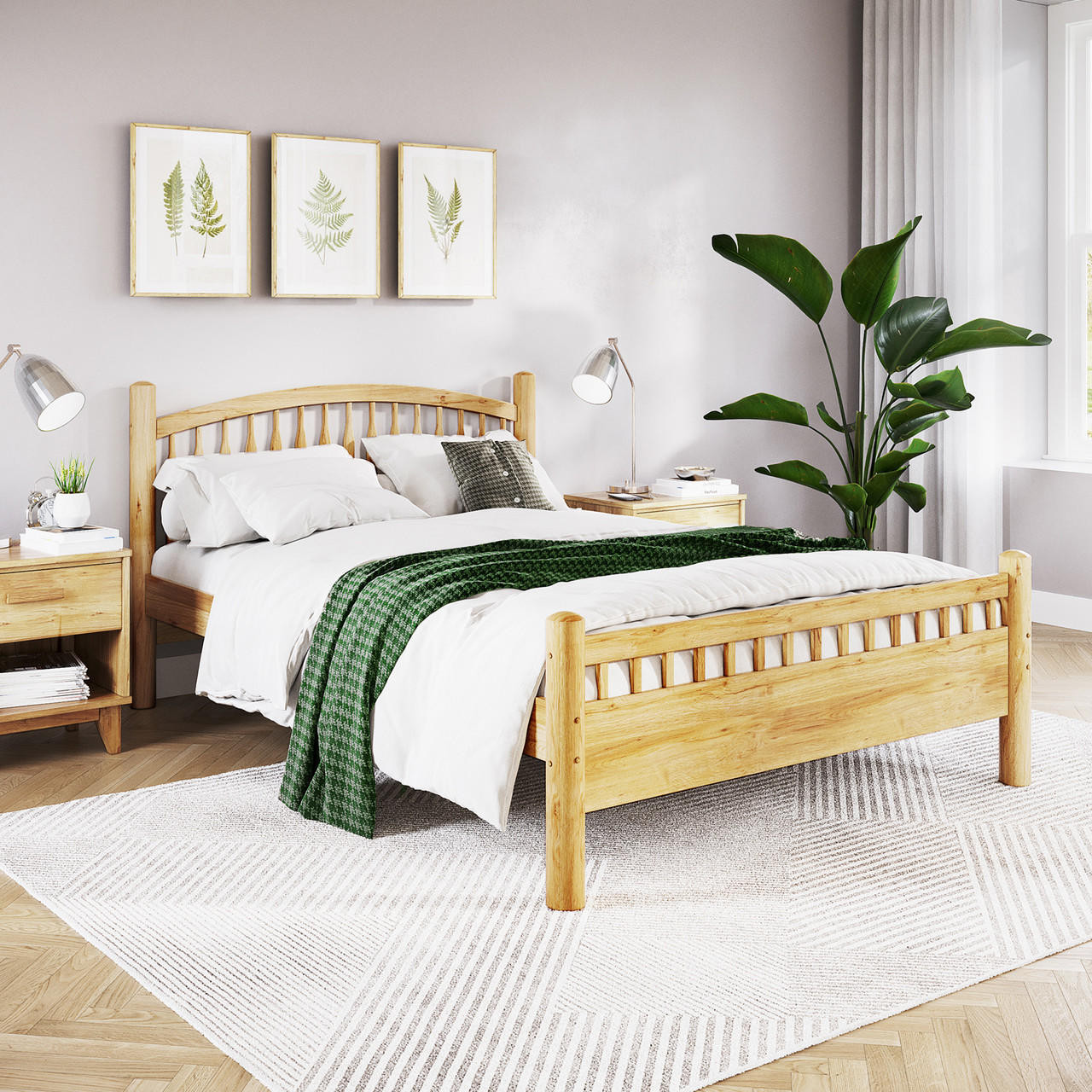 Solid wood deals spindle bed