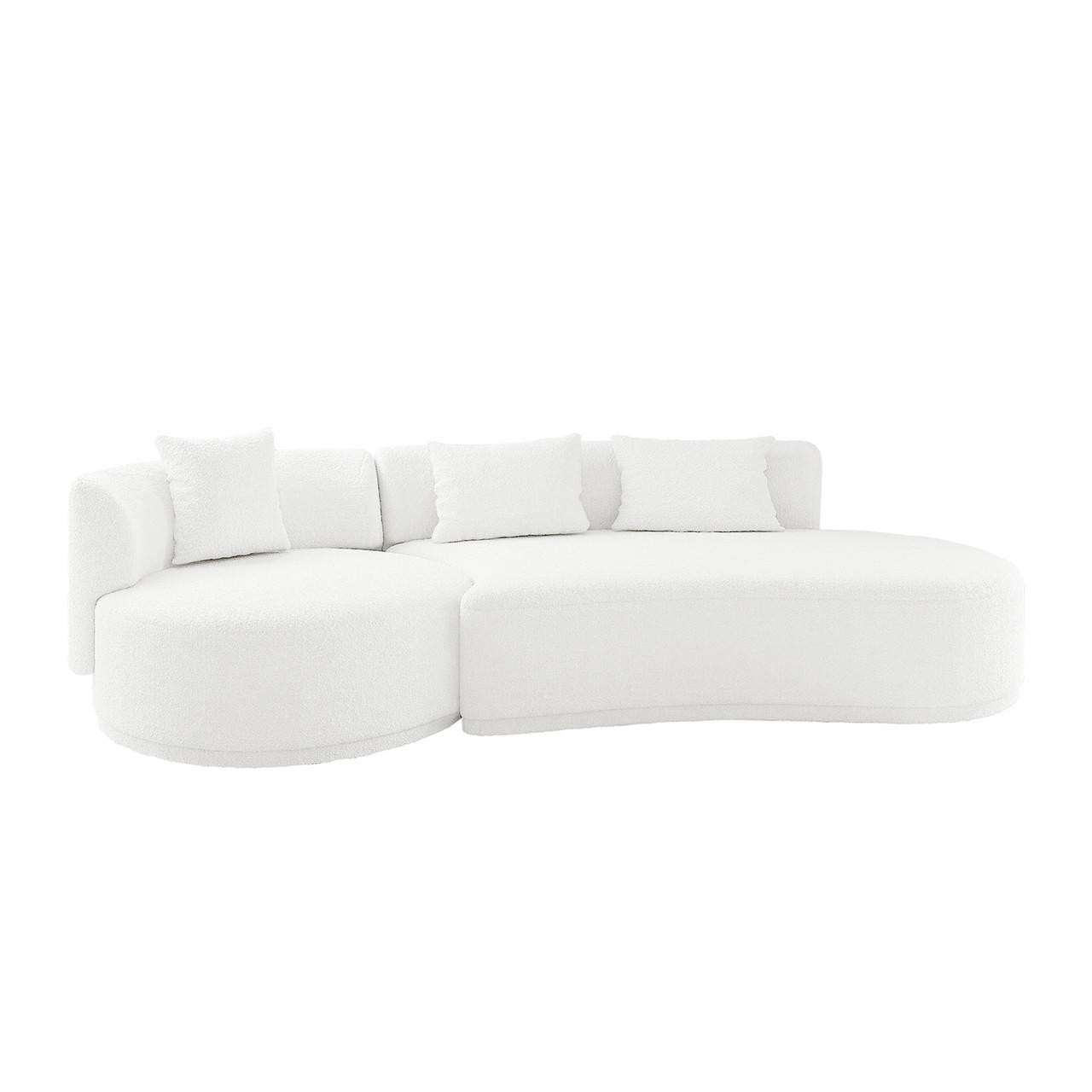 Lyana 4 Seater Boucle Sofa With Right Chaise - Cream White