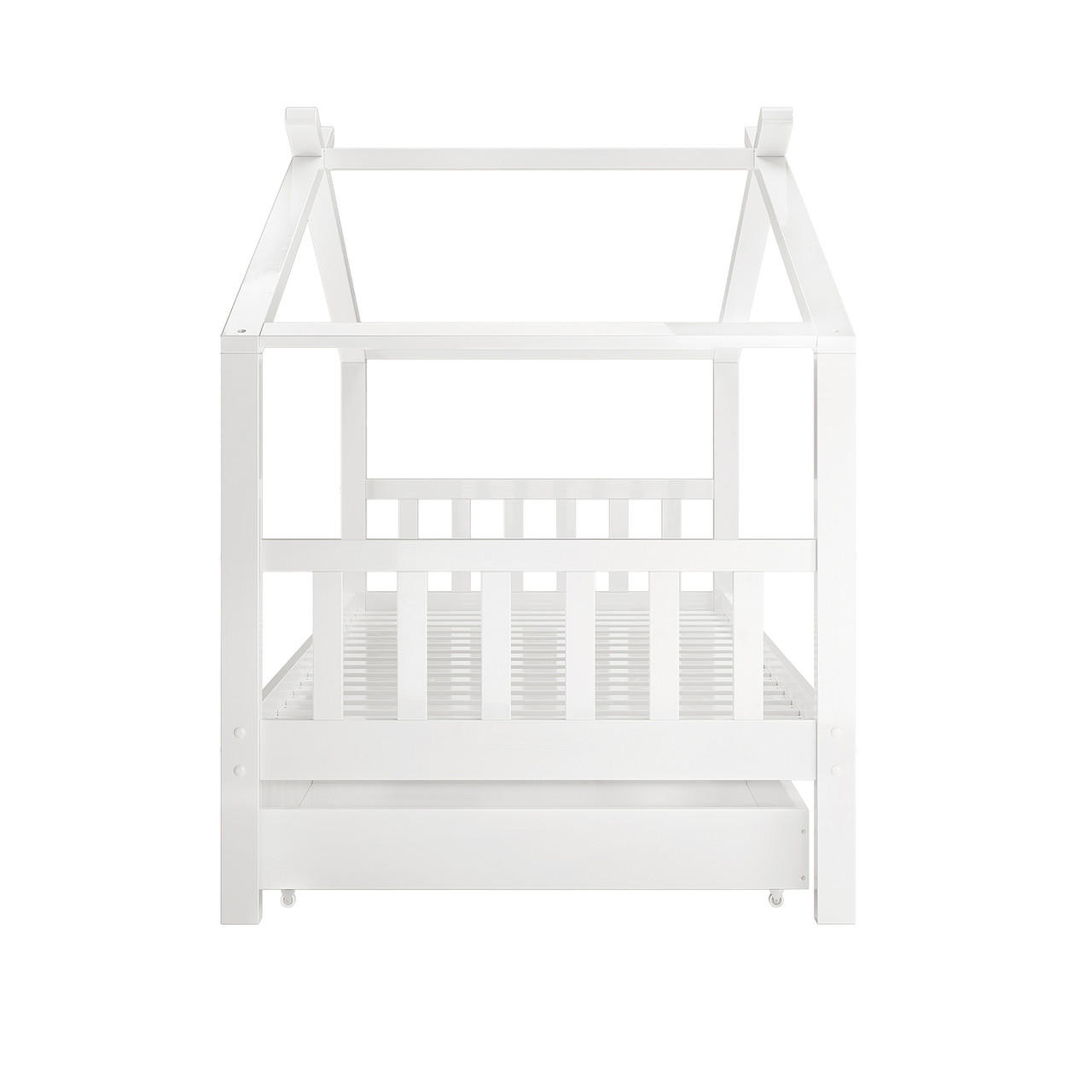 Tucker Solid Pine Timber Kids Bed with Drawers - White