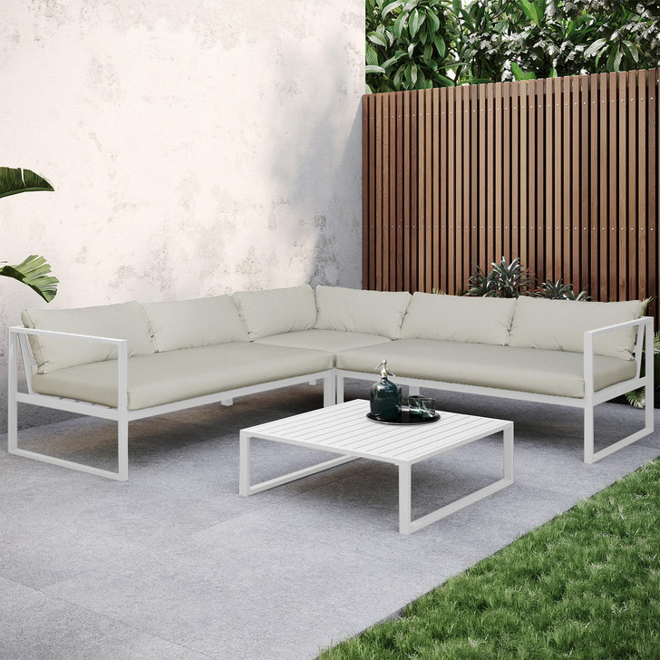 Moana 6 Seater Aluminium Outdoor Corner Sofa Lounge Set