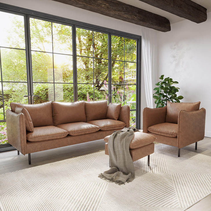 Cassian 5 Seater PU Leather Sofa Set